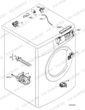 Взрыв-схема стиральной машины Zanussi ZWG5124 - Схема узла Electrical equipment 268